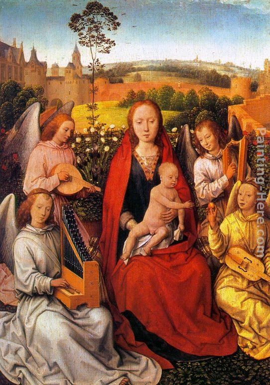 Hans Memling Virgin and Child with Musician Angels